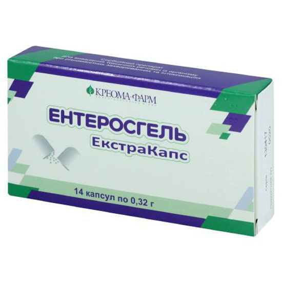 Ентеросгель Екстракапс капсули 0.32 г №14